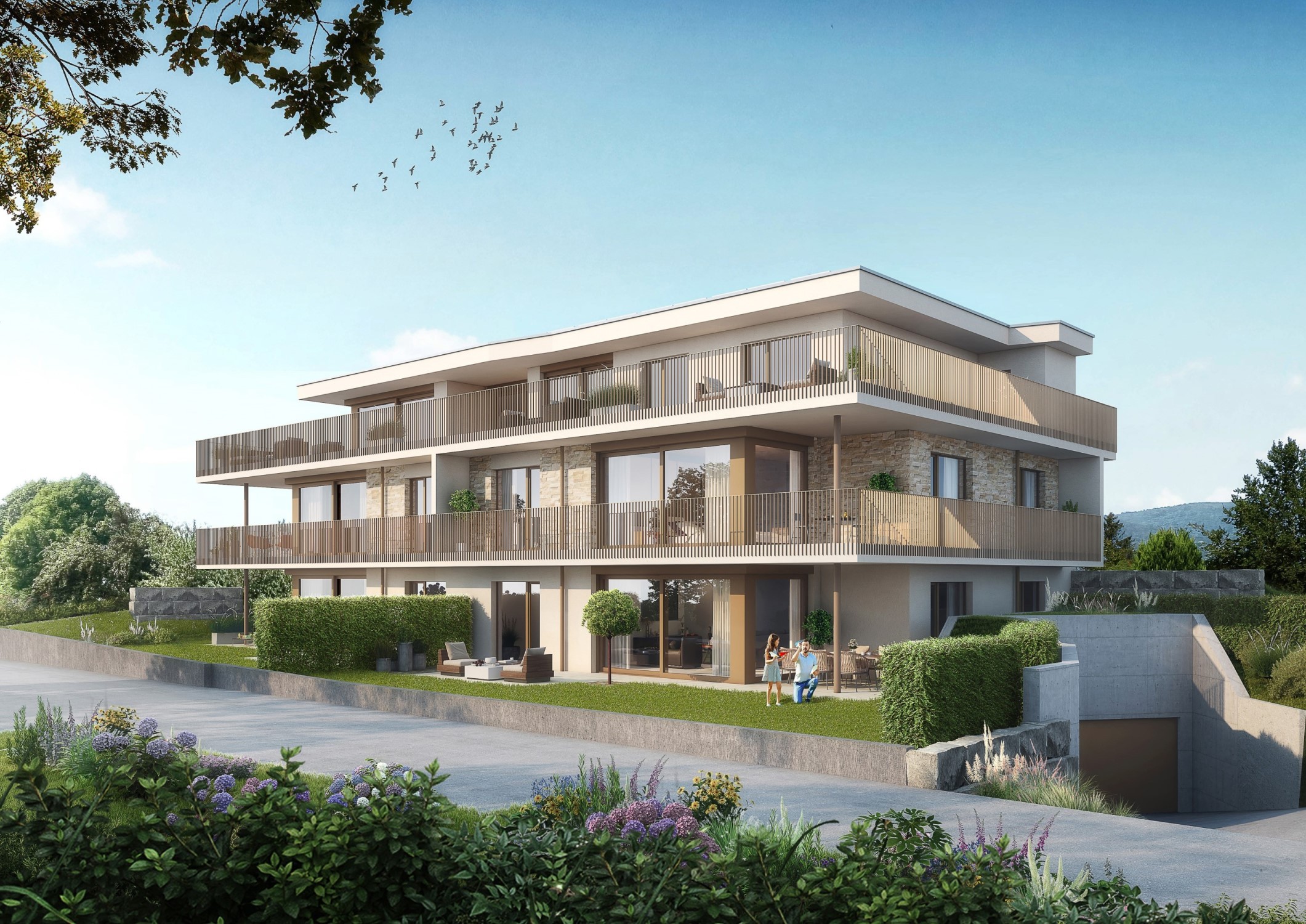 Visualisierung Mehrfamilienhaus Stampfli Wicki AG